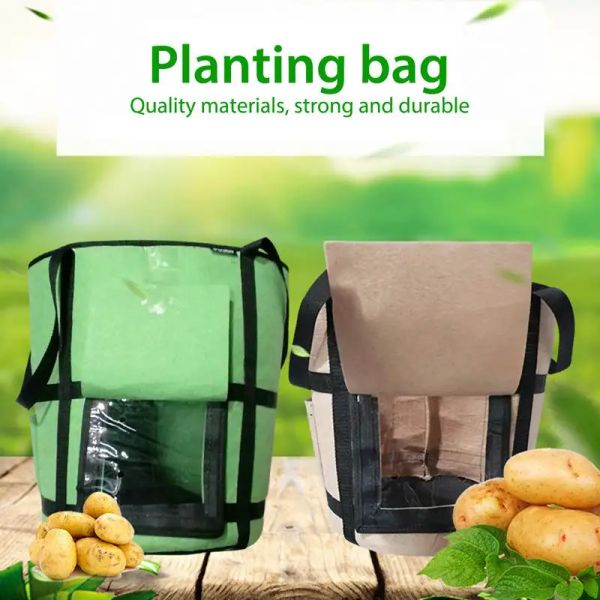 Macetas, bolsas para cultivo de jardín, bolsa para cultivo de patatas, maceta para plantar, planta transparente, bolsa para cultivo de tomate, zanahoria y cebolla, bolsa para plantas de cebolla y verduras