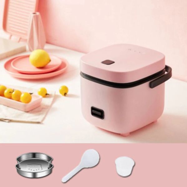 Potes Mini cocina de arroz eléctrica portátil 1.2L Máquina de cocción pequeña Automática Automática Mulacroker Pasa de sopa de papilla antiadherente para la cocina Home