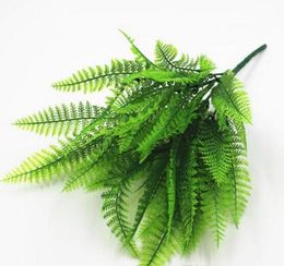 Ingemaakte bloem plantmateriaal voor groene planten van varens 7-vork plastic Perzisch gras Pteridium 20pcs / lot W1223