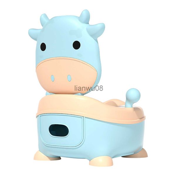 Pots Sièges Dessin animé Enfants Potty Training Toilettes Toilettes confortables pour tout-petits garçons filles avec coussinet souple Poignées à lèvres Brosse de nettoyage x0719