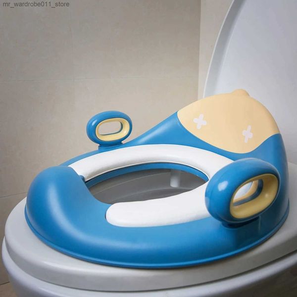 Potties Sesets Kids Potty Training Seat Training with Soft Cushion Handle Back Ring Portable Toilet Ring Baby Urin Toilet Toilet For Children Girls Boys Q231223