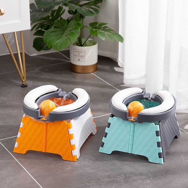 Potties Seats Portable Baby Potty Training Seat Kids Toddler Outdoor Folding Toilet Urinal Pot Toilettes pour enfants Car Mobile T221014