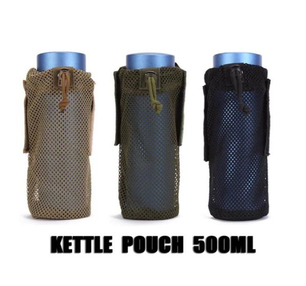 Bolsa de 500ML, sistema MOLLE, funda cartuchera para botella de agua, soporte para cinturón táctico plegable de microfibra, Mounchain Camping2802096