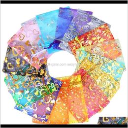 Chanfar – pochettes en Organza 9x12cm, 500 pièces, sacs pour bijoux, faveurs de mariage, motif imprimé, emballage Dable, affichage cadeau Po274Q