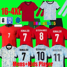 Pougal Soccer Jerseys Club Conjunto completo B.FERNANDES Equipo nacional 2024 Eurocopa BRUNO FERNANDES FELIX RONALDO Bernardo Diogo J. JOAO Pouguesa 24 25 Fútbol