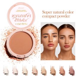 Poeder 8 kleuren mat waterdichte compacte poederolie regeling Langdurige hydraterende cosmetica hoge dekking make -upbasis gezicht poeder