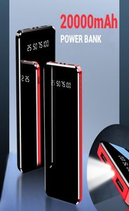 Power Bank 20000MAH Dual USB LED Display Flash Light 10000MAH PowerBank draagbare externe batterijlader PoverBank8430012