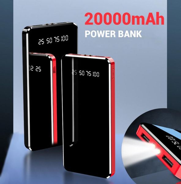 Banco de energía de 20000mAh, pantalla LED USB Dual, luz de Flash, Banco de energía de 10000mAh, cargador de batería externo portátil, Poverbank5715914