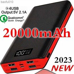 Power Bank 20000mAh Chargeur Portable Batterie 4Ports de Sortie USB Batterie de Secours de Capacité Énorme avec Lumières LED Compatible L230712