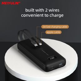 Power Bank 20000MAH Portable PD 20W Fast Charging Poverbank gebouwd in USB C Cable Externe batterij Powerbank voor iPhone 14 Xiaomi