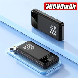 Power Bank 30000 mAh Snel opladen Powerbank Draagbare externe batterijlader Poverbank met LED-licht voor iPhone Xiaomi Samsung