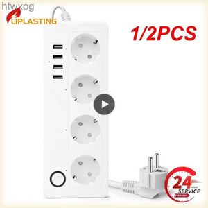 Stroomkabelstekker 1/2PCS Tuya Wifi Smart Power Strip Plug 4 EU-stopcontacten met 4 USB-poort Timing Spraakbesturing Werkt met Alexa YQ240117