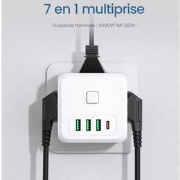 Voedingskabel Stekker EU-stopcontact USB-stekkerdoos 250V 16A AC-stopcontact Voedingsverlenging 4000W Europese standaard stekkeradapter Converter-stopcontacten CE 230701