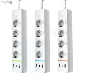 Power Cable Plug Hot Sale Home Gebruik Smart Wifi + Bluetooth EU Socket 16A 4 Way 20W snelladen 2 USB en Type C Smart Home Power Strip YQ240117