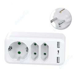 Voedingskabel Stekker KR Adapter EU-stopcontact Wisselstroomuitgang USB-oplaadpoorten Euro Strip Converter Muur 231117