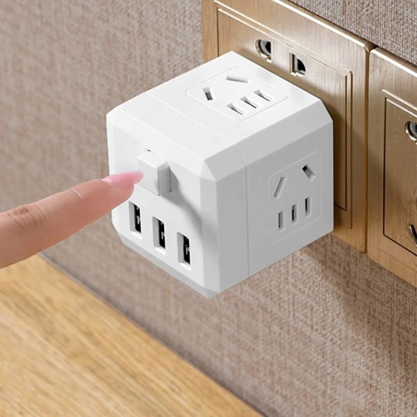 Cable de alimentación Enchufe Multifuncional USB Cube Socket Convertidor Enchufes portátiles Outlet Extensor inalámbrico Adaptador de cargador recargable 231117