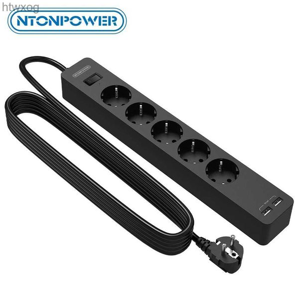 Enchufe de cable de alimentación NTONPOWER Tira de alimentación USB montada en la pared con cable de extensión Protector contra sobretensiones Enchufe eléctrico Enchufe de la UE para filtro de red doméstica YQ240117