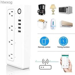 Stroomkabel Stekker Wifi Smart Power Strip 4 stopcontacten Stekker 4 USB-oplaadpoort Timing App Spraakbesturing Werken met Alexa Home Assistant YQ240117