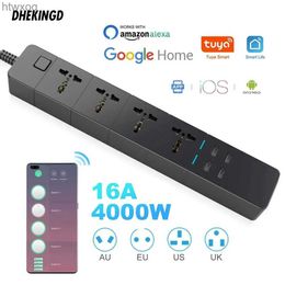 Prise de câble d'alimentation WIFI Smart Power Strip Universal fonctionne avec Alexa Googlehome Multi Plug quatre prises 4AC Socket 4USB 16A Voice Control UK/EU/US/AU YQ240117