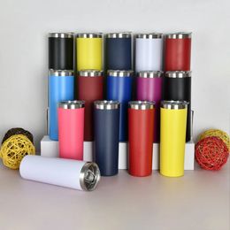 Power gecoat 30 oz rechte tuimelaar roestvrijstalen tuimelen met plastic rietjes en afdichtingsdeksels reismok dubbele wand vacuüm geïsoleerde koffiemokken ss0407