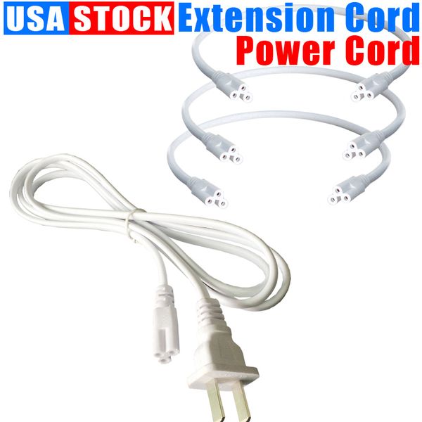 Cable de cable de alimentación para luz de cultivo LED de tubo T8 con interruptor de apagado 3 pin Tubos integrados Extensión del conector US EE. UU. 1ft 2ft 3.3ft 4ft 5ft 6ft 6.6 Ft 100 Pack Crestech168