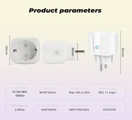 Power Energy Monitor 16A EU UK 10A US WiFi Smart Plug Socket Adaptateur SmartLife App Vopt Control fonctionne avec Alexa Google Home6292004