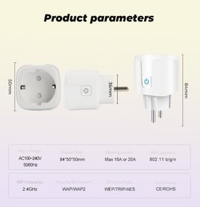 Power Energy Monitor 16A UK UK 10A US WiFi Smart Plug Socket Adaptateur SmartLife App Vocal Control fonctionne avec Alexa Google Home7316625