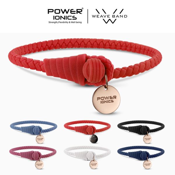 Power Ionics WEAVE BAND Femmes Ions Imperméables et Germanium Sport Mode Bracelet Lettrage Cadeaux