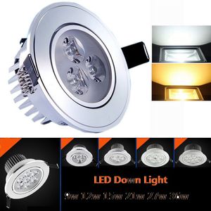 Downlights puissance Led plafonnier 9W 12W 15W 21W 27W 36W 85-265V éclairage LED projecteur vers le bas avec entraînement