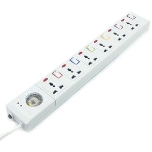 Power Plug Strip Surge Protector 6-weg AC Universele Outlets EU / VS / AU / UK Sockets Bliksem Individuele Schakelaar 3M USA Wall Socket Power Outlet Extention Cord Converter