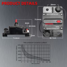 Power Protect Fuse Circuit Breaker Trolling avec réinitialisation manuelle 30A-300A 12V-48VDC BRISHER DE CIRCUIT IMPHERPORTO