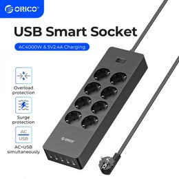 Bande d'alimentation avec des prises électriques de câble d'extension avec des ports USB pour la surtension à domicile Protecteur Smart Network Filter 240415