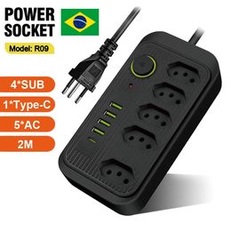 Multiprises Rallonges Parasurtenseurs Brésil Prise de courant avec cordon USB Type C Filtre de ligne pour maison intelligente Brésil Prise secteur Adaptateur électrique BR 231130