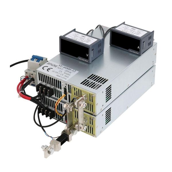 Suministros de alimentación Hongpoe 6000W 12V Suministro 0-12V Ajustable 12VDC AC-DC 0-5V Control de señal analógica SE-6000-12 Transformador 500A HomeFavor DHN7D