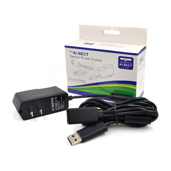 Câble adaptateur secteur chargeur USB avec prise US EU pour système de capteur de mouvement Microsoft Xbox 360 Kinect