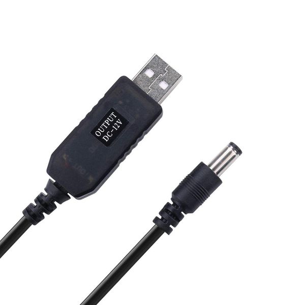 Cable de la fuente de alimentación USB con DC Jack 5,5 x 2,5 mm, cable USB 5V a DC 12V los 3 pies