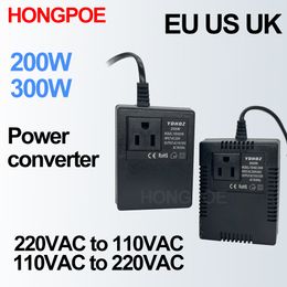 Transformateur de puissance Régulateur de tension 220V à 110V Convertisseur de tension Transformateur de down 220 110 EU / US / UK Plug Invert 200W 300W