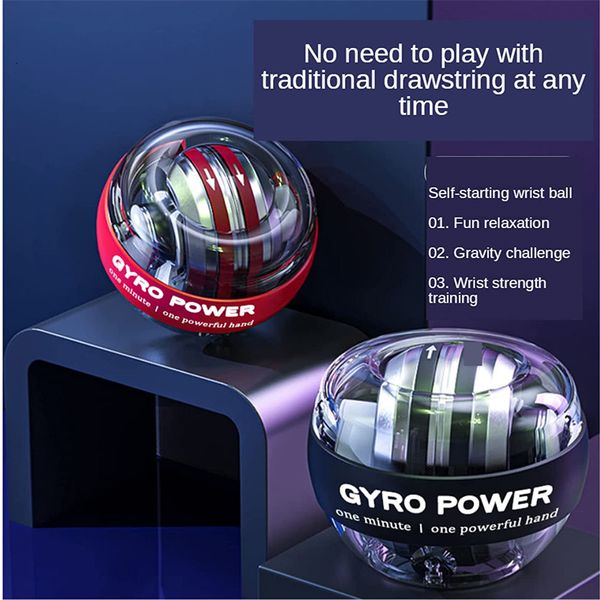 Power Poignets Démarrage automatique LED Gyro PowerBall Poignée de main Gyroscope Poignet Boule Renforceur Avant-bras Entraîneur de rééducation Fitness Équipement de gymnastique 230906