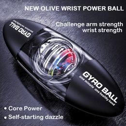 Power Wrists Gyro Colorido Luzes LED Mão Fortalecedor Giroscópio Power Wrist Ball Autostart Gyroball Grip Exercitador Muscle Relax 230906