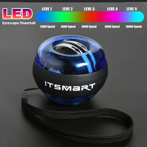 Poignets de puissance LED Gyroscope Powerball Gamme de démarrage automatique Gyro Power Poignet Ball Bras Main Force musculaire Entraîneur d'avant-bras Équipement de fitness 230906