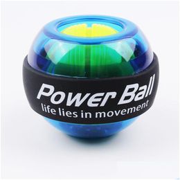 Poignets de puissance Arc-en-ciel LED Muscle Ball Entraîneur de poignet Relax Gyroscope Powerball Gyro Bras Exerciseur Renforceur Équipements de fitness Y20050 Dhyj2