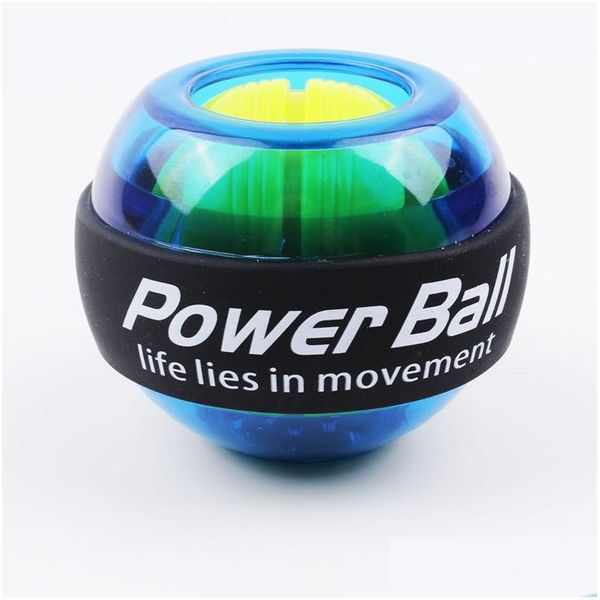 Poignets de puissance Arc-en-ciel LED Muscle Ball Entraîneur de poignet Relax Gyroscope Powerball Gyro Bras Exerciseur Renforceur Équipements de fitness Y20050 Dhyj2