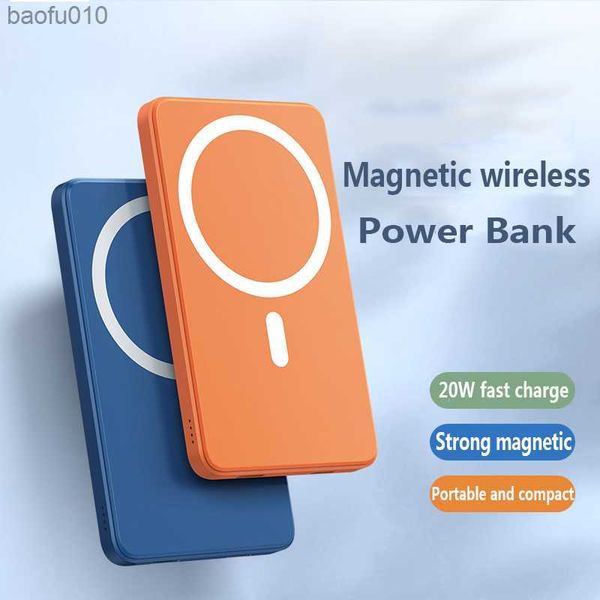 Powerbank cargador inalámbrico magnético batería externa para iPhone 12 13 pro max Xiaomi Samsung teléfono móvil imán banco de energía L230712