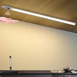 Lampe LED intelligente alimentée par capteur de balayage manuel, rétro-éclairage à haute luminosité pour armoire, armoire, armoire, tiroir, 30, 40, 50 cm, 244y