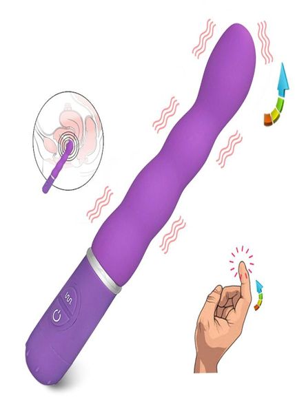 Potente Vibrador de 10 frecuencias Masaje corporal largo Silicona Espalda suave Masajeador eléctrico Estimulador personal juguetes para mujeres MX1912286837973