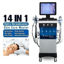 Puissant 14 IN1 Oxygène Hydra Machine Dispositifs de soins de la peau Pélélisation en diamant et eau Jet Aqua Hydro Dermabrasion Whitening Anti-Aging Machines