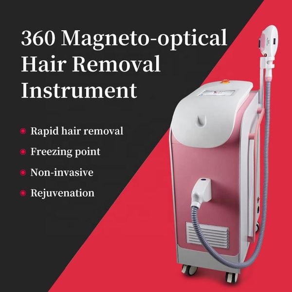 Puissant 1800W Pink 360 Magnéto Optiical IPL Machine d'épilation 3 Longueur d'onde 755 808 1064 Dépassement de cheveux au laser Diode