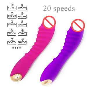 Vibromasseur AV puissant à 20 vitesses, baguette magique rechargeable, jouets sexuels pour femmes, masseur érotique, produits sexuels, orgasme vaginal, point G