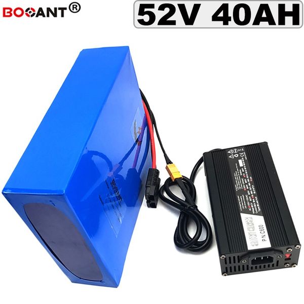 Puissante batterie de vélo électrique 3000w 52v 40ah batterie au lithium de scooter 51.8v 35ah 50ah pour kits de moteur E-bike 1500w + chargeur 5A