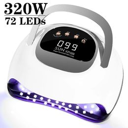 Séchante à ongles professionnels 320W 72 puissants avec lampe à ongles LED de détection automatique pour guérir tous les sèches de vernis à ongles en gel 231227